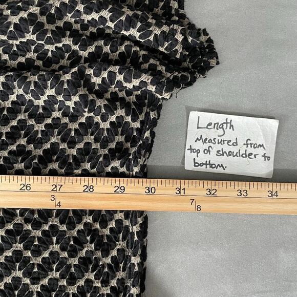 Tianello Steve Barazza Asbury Size L Artsy Black Tunic Top Textured Asymmetric - Picture 11 of 11